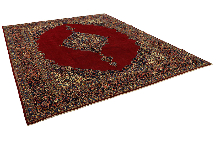 Kashan Persian Rug 394x306 - Picture 1