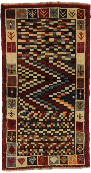 Gabbeh - Bakhtiari Persian Rug 193x105