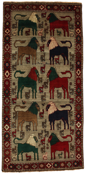 Gabbeh - Bakhtiari Persian Rug 303x146