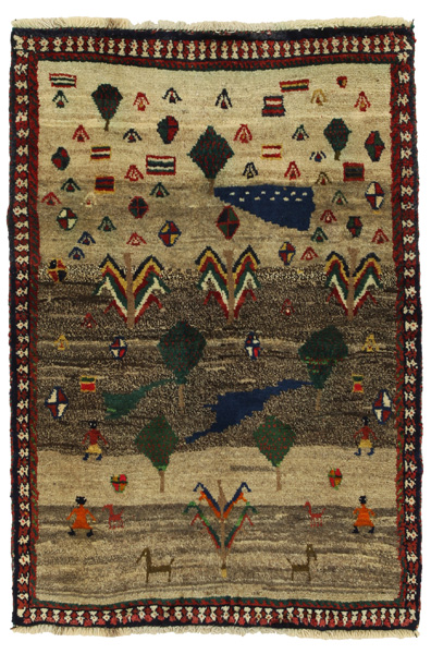 Gabbeh - Qashqai Persian Rug 132x87