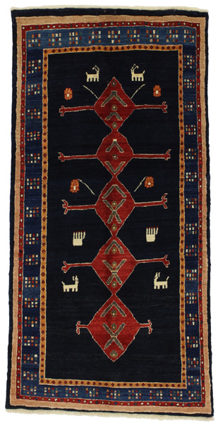 Gabbeh - Qashqai Persian Rug 211x105