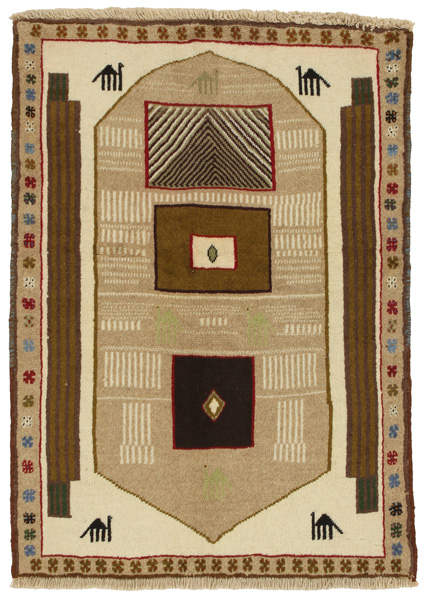Gabbeh - Qashqai Persian Rug 132x96