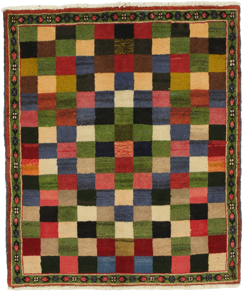 Gabbeh - Bakhtiari Persian Rug 132x112