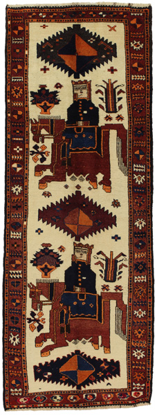 Bakhtiari - Gabbeh Persian Rug 344x127