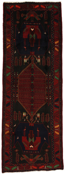 Senneh - Kurdi Persian Rug 387x139