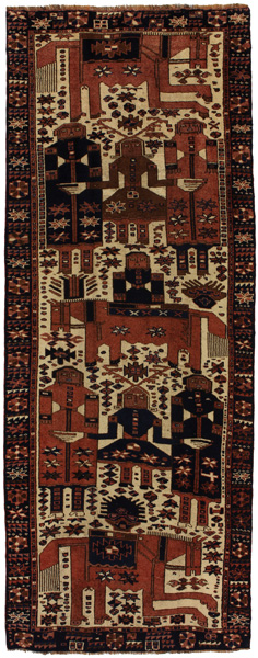 Bakhtiari - Qashqai Persian Rug 350x134
